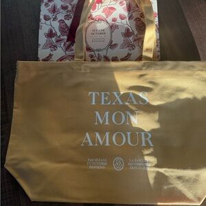 Sezane Mustard Yellow Tote Bag Texas plus paper bag